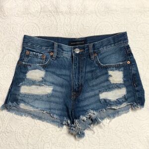 Aeropostale Size 4 High Waist Shorty Blue Jean Shorts Distressed